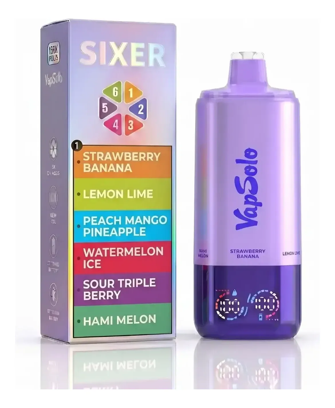 VapSolo SIXER 180K — vape descartável com 6 sabores em simultâneo