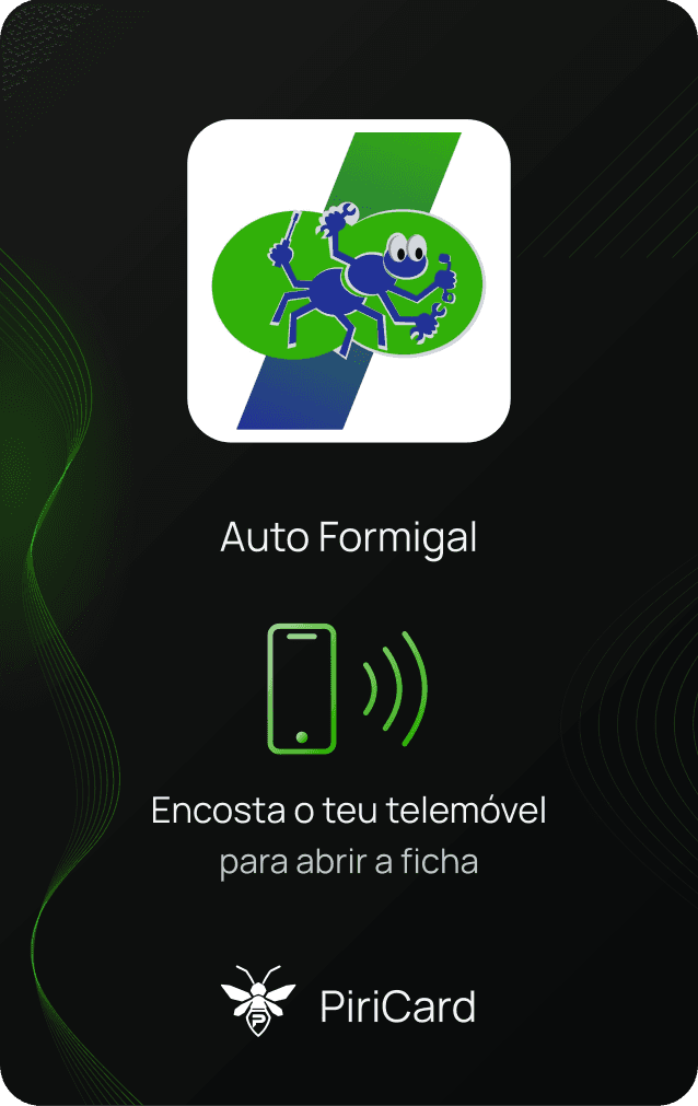 Frente do PiriCard de Auto Formigal