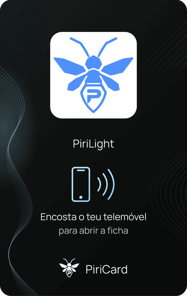 Frente do PiriCard real da PiriLight